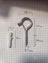 Ganci muro, stop, tesseli +sicura 80x42x6,5mm (M6)