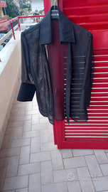 Camicia trasparente camomilla nera come nuova