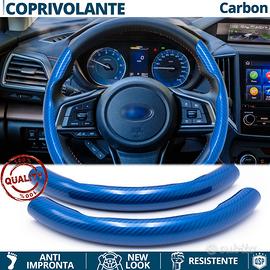 COPRIVOLANTE per SUBARU Effetto FIBRA CARBONIO Blu