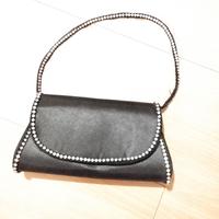 Motivi, pochette nera di raso e strass 