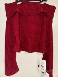 Top a maniche lunghe tinta unita senza spalline