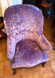 Poltrona vintage viola restaurata