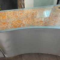 Bancone + mosaico ceramica + laminato acciaio