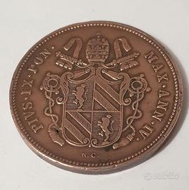 Moneta antica 2 Baiocchi Stato Pontificio Pio IX