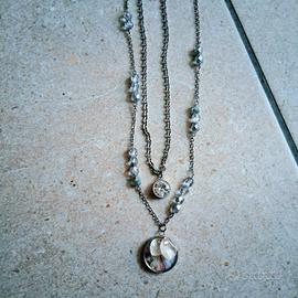 collana donna cristalli e fiori
