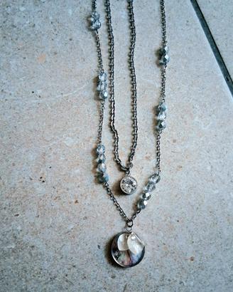 collana donna cristalli e fiori
