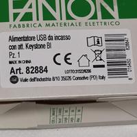 Presa usb da incasso Fanton 82884 1,2A 5volt 8pz