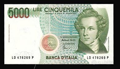 Banconota 5000 lire Bellini FDS