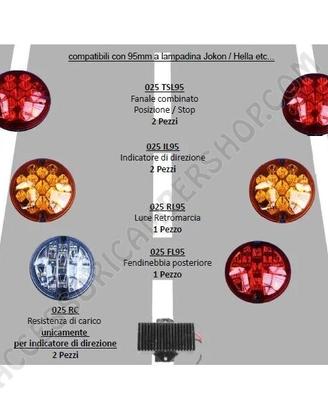 KIT CONVERSIONE 6 MODULI FANALI POSTERIORI A LED 9