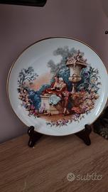 Piatto decorativo Limoges dipinto con innamorati