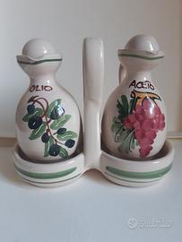 Set da portata per olio e aceto in ceramica ita
