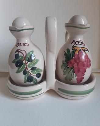 Set da portata per olio e aceto in ceramica ita