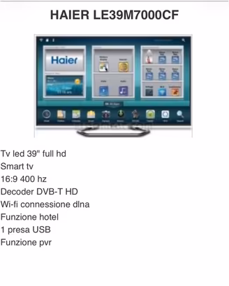 TV. HAIER  mod. LE39M7000CF  + Cell. TCL 505 64 gb