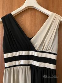 Vestito lungo nero e beige, marca Rinascimento