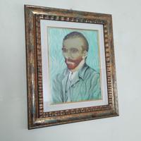 Quadro dipinto olio su tela con vetro e cornice
