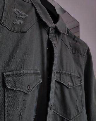 Camicia Zara Denim Verde Militare - Taglia M