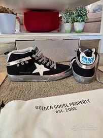 Golden Goose Mid star classic 37 nero bianco e arg