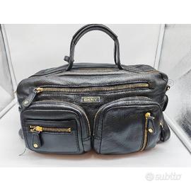 BORSA DONNA DKNY NERA BAULETTO DETTAGLI DORATI