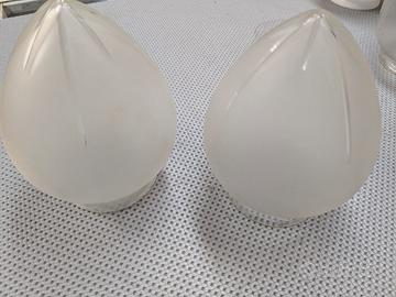 Coppia vetri (2 pz.) a pigna antichi incisi