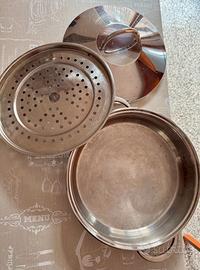 Set vaporiera 3 pezzi in acciaio inox