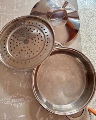 Set vaporiera 3 pezzi in acciaio inox