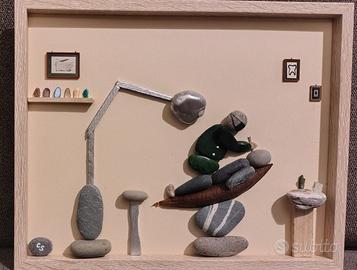 Quadretto con i sassi: "Il dentista"