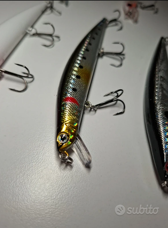 Lotto 10 Pezzi Esche Da Pesca – Minnow Crankbait Multicolore – Ganci Inclusi – 10g Cadauna Per Acqua Dolce E Salata