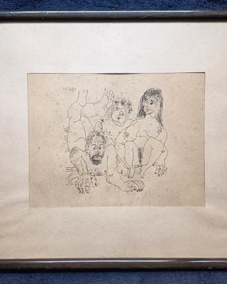 Pablo Picasso litografia del 1968 intitolata "Coup