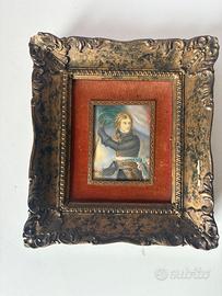 Quadro con miniatura dipinta