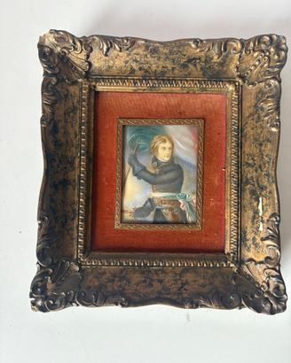Quadro con miniatura dipinta