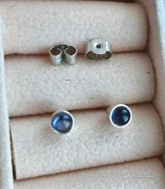 orecchini a lobo con iolite e argento 