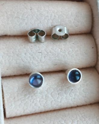 orecchini a lobo con iolite e argento 