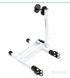 Cavalletto bici a molla bianco