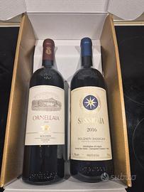 Box Sassicaia 2016 ed Ornellaia superiore 2022