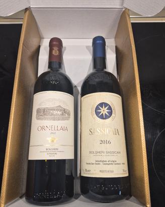 Box Sassicaia 2016 ed Ornellaia superiore 2022