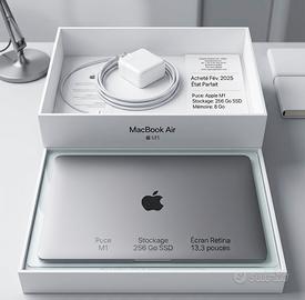 MACBOOK AIR M1  256 GB - PARI AL NUOVO (02/2025)+F