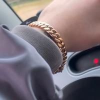 Bracciale cuban 18kt oro rosa