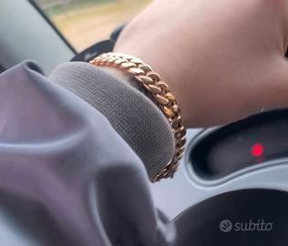 Bracciale cuban 18kt oro rosa