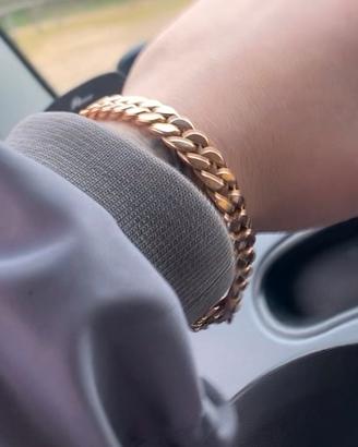 Bracciale cuban 18kt oro rosa