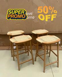 Sgabello Enit kave home in corda di carta beige e