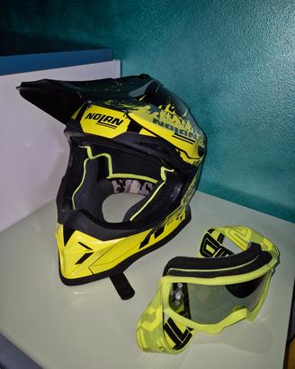 Casco da motocross Nolan N53 con maschera Scott