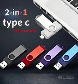 Chiavetta USB C 128 GB Dual Drive Tipe-C Unità