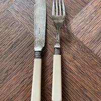 Coppia posate antiche in argento marchiato