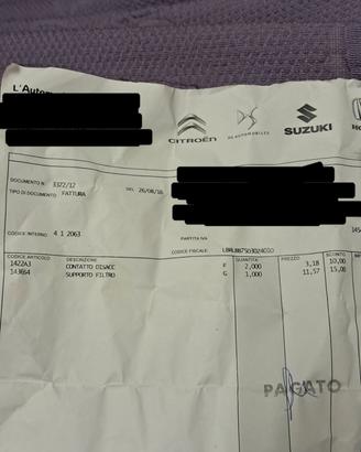 Supp.Staffa Gasolio Peugeot 306