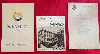 Brochure e menu vtg di hotel C.Azzurra e Riviera