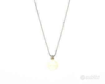 Collana con perla e diamante Ct 0,04