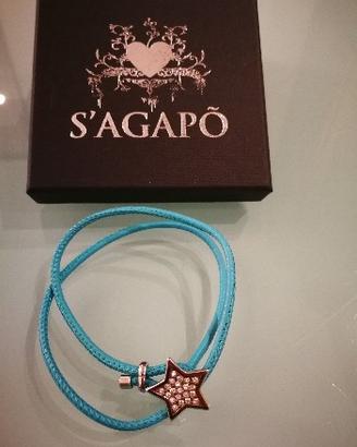 Bracciale s'agapo in corda e stella con brillanti