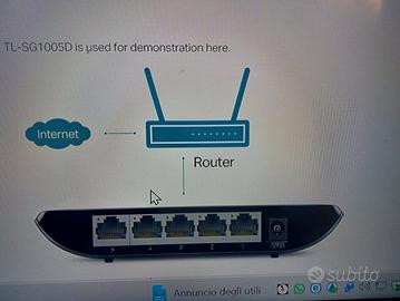 TP-Link mod TL-SG1008D con 8 Switch di rete