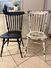 2 sedie chic antique design ferro battuto