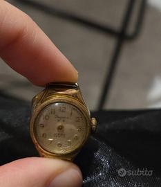 Quadrante orologio tondo metallo dorato Dugena '60